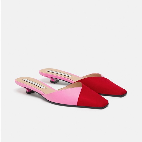zara red mules